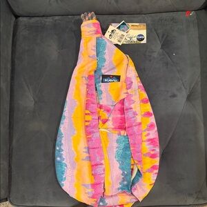 Kavu Tie-Dye Rope Sling Bag with Pink and Blue